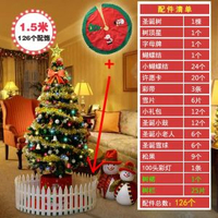 全城熱賣 - 聖誕樹裝飾品家用diy大小型加密擺件發燈耶誕節手工ins風套餐場景1.5米聖誕樹套餐+樹裙+樹欄