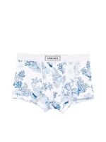กางเกงชั้นในผู้ชาย ทรงทรังค์ Tex Rib Cotton Bio La Vacanza Print สี White + Bright DV Blue
