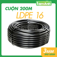 Cuộn 200m Ống LDPE 16*1.2mm, Ống nước PE phi 16mm, 100% nhựa PE nguyên sinh độ bền cao - Lam Anh