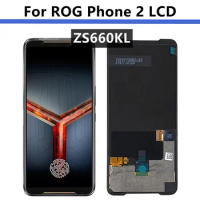 100% Tested 6.59 inches AMOLED For ASUS ROG Phone 2 Phone2 Phone II LCD Display Touch Screen With Frame For ASUS ZS660KL I001DA