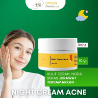 HN Skincare Night Cream Acne BPOM 10grm / Krim Malam Jerawat dan Mencerahkan dengan Mandelic Acid