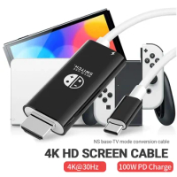 USB-C to HDMI-Compatible Cable 4K 30Hz for Nintendo Switch/OLED PD 100W Charging USB C to HDMI Adapter for Laptop Tablet Phone