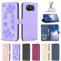 Wallet Flip Case Cover For Xiaomi Poco X3 Pro NFC C31 F3 M3 PocoM3 PocoX3 Pro 3D Lucky Grass Protect Phone Cases Card Slots