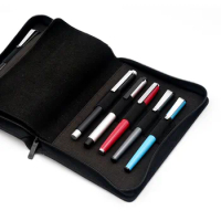 KACO Pen Pouch Pencil Case Bag Available for 10 Fountain Pen / Rollerball Pen Case Holder Storage Organizer Bag Black Waterproof