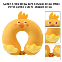 Cartoon U-shaped Pillow Supportive U-shaped Pillow Ultralight Cartoon Neck Pillow for Travel Office Kids Memory Foam Ergonomic