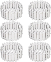 Elsjoy 6 Pieces 35 Inch Miniature Fairy Garden Fence Decorative Wooden White PicketWood Farm Fence f