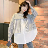 Papinka Blouse Shakila Mix Babytery Mix Katun salur  Atasan Korean Style  Size S M L XL XXL XXXL 5L 