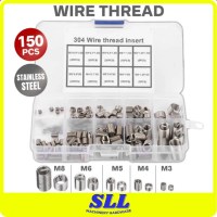PRODIY 150PCS Wire Thread Insert Thread Repair Kit Threaded Insert Helicoil Set Stainless Steel Heli