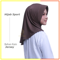 Jilbab Olahraga Hijab Sport Bergo Jersey Premium Pendek