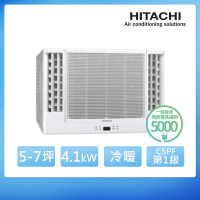【HITACHI 日立】5-7坪 R410A 一級能效變頻冷暖窗型雙吹式冷氣(RA-40HV1)
