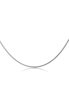 SO SEOUL Rhodium Timeless Snake Chain Necklace 45cm/18inch to 76cm/30inch Short to Long Necklace Cha