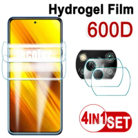 4 IN1 Hydrogel Film For Xiaomi Poco X3 GT NFC Pro Water Gel Protection X 3 3NFC 3GT 3Pro X3Pro X3NFC X3GT 600D Screen Protector
