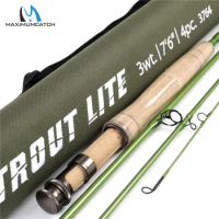 Maximumcatch 3/4/5wt Trout Fly Fishing Rod 7.6/8.6/9ft Moderate Action 40T Carbon Fiber Light Presentation Fly Rod