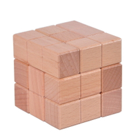 異志及誒木制兒童高難益智玩具孔明鎖 魯班鎖 實木櫸木索瑪立方體