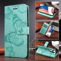 2024 Embossing Butterfly Flip Cover for Samsung Galaxy S22 S21 S20 S21FE S20FE S10 S9 S8 Note 20 10 9 8 PU Leather Book Wallet C