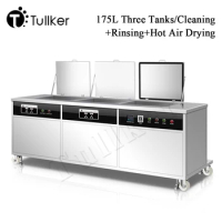 Tullker 175L Ultrasonic Cleaner Bath Three SUS304 Tanks DPF Dust Oil Remove Car Engine Parts Ultrason Cleaning Glassware Gear