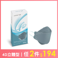 萊潔 4D立體型醫療防護成人口罩(10入)-浮岩藍(衛生用品，恕不退貨，無法接受者勿下單)
