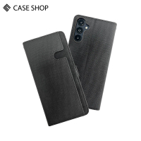 【CASE SHOP】Samsung M14 5G 前收納側掀皮套-黑(內襯卡片夾層 翻蓋站立)