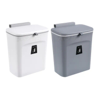 【KOBA】廚房掛壁式垃圾桶-9L(廚房垃圾桶/懸掛/壁掛垃圾桶/超大容量垃圾桶/廚餘桶/浴室垃圾桶/無痕壁掛)