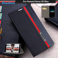PU Leather Book Case For Huawei Honor 8X Max Flip Case For Huawei Honor Note 10 Business Wallet Case Soft Silicone Back Cover