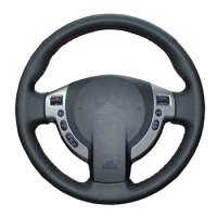 Artificial PU Leather Car Steering Wheel Cover For Nissan Qashqai J10 X-TRAIL NV200 2008 2009 2010 2011 2012 Styling Accessories