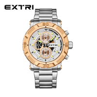 High Quality Men Sport Watches Chronograph Solid Steel Band Extri Brand Timepieces for Male