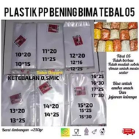 Plastik PP bening tebal 05 | plastik kaku bening tebal | plastik makanan kering snack banyak ukuran 