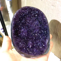 Uruguay natural amethyst crystal geode cluster point healing energy meditation Halloween gift