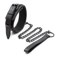 Bdsm Collar Leather And Iron Chain Link bdsm Slave Collars Women Bondage Collar Sex Toys For Couples Adults Sex Restraints