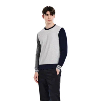 "Ideal Choice! Men's New Knitted Sweater! Unique Color-blocking Design, Trendy High-end Knitted Top, Versatile for Golf!"