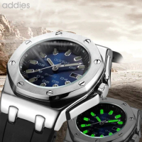addies Men Calendar Date Quartz Wristwatch Fashion Luxury Waterproof Sport Watches Man Business Luminous Silicone Strap Watch