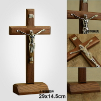 十字架擺件 基督裝飾 掛件 雅歌禮品|實木十字架 苦像  耶穌實木 天主教 29.5cm高 擺件 全館免運