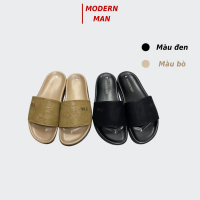 Dép Da MODERN MAN Nam Nữ Quai Ngang Da Sít Đế Cao Su Ép Nhiệt