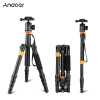 Andoer 5-Section Camera Tripod Monopod with Ball Head Carrying Bag for Canon Nikon Sony DSLR Max. Load 5kg