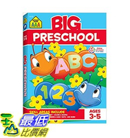 [7美國直購] 學前班練習冊 School Zone - Big Preschool Workbook - Ages 4 and Up， Colors， Shapes， Numbers 1-10
