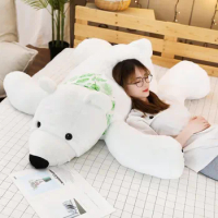 Big Polar Bear Plush Toy Soft Cartoon Animal Cute Teddy Bear Stuffed Doll Long Pillow Cushion Kids Christmas Gift High Quality