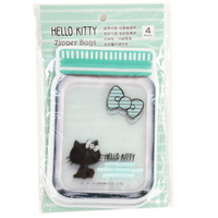 小禮堂 Hello Kitty 罐子造型透明夾鏈袋 透明分裝袋 密封袋 餅乾袋 (4入 綠 影子)
