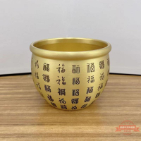 純銅百福缸老師推薦黃銅米缸聚財銅器五福擺件復古廠家批發亞馬遜
