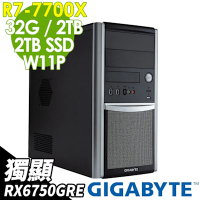 GIGABYTE W332-Z00 (R7-7700X/32G/2TB+2TB SSD/RX6750GRE-10G/W11P)