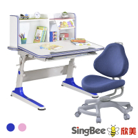 【SingBee 欣美】寬105cm 兒童桌椅組SBD-602&amp;BC105+168椅(書桌椅 兒童桌椅 兒童書桌椅)