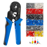 HSC8 6-4A Ferrule Crimping Tool Self-adjustable Wire Crimping Tool Kit AWG 23-7（0.25-10 mm²）Terminals Crimping Tool Set