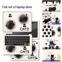 Laptop Skin Stickers Black Cat Cover Waterproof Film Skin13"14"15"17"for Macbook/HP/Acer/Asus/Lenovo Decorate Decal Accessories