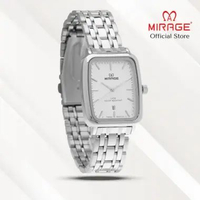 Mirage Jam Tangan Pria Silver Analog 8881 M Silver Original Stainless Plat Putih