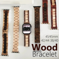 Original Wooden Band for Apple Watch Ultra 49mm SE 44 40mm 38 42MM Correa Wood Luxury Bracelet iWatch Series 5 4 6 5 7 8 41 45mm