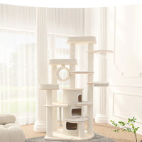 Cat climbing frame, cat nest, cat tree, integrated large woodenframe, solid wood, multi-storey villa, sisal barrel,
