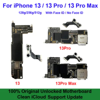 Original Motherboard for iPhone 13 13 Pro 13 Pro Max 128g 256g 512g Unlocked Mainboard With Face ID Clean iCloud Logic Board