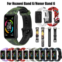 colors new Replacement Watch Band For Huawei Band 6 Pro/6 printing Silicone Smart Band For Honor Band6 Strap Wristband Bracelet