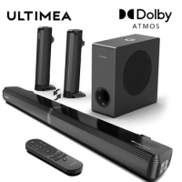 ULTIMEA 4.1 Soundbar with Dolby Atmos,2-in-1 Detachable Bluetooth Soundbar with Subwoofer,3D Surround Sound System,Home Speaker