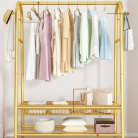 Scarf Golden Coat Racks Headboards Living Room Storage Open Wardrobe Cabinets Clothes Floor Evening Dresses Modern Furniture