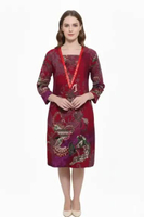 Adikusuma Tunik Batik Merak Pelangi 402298055 - Ungu S